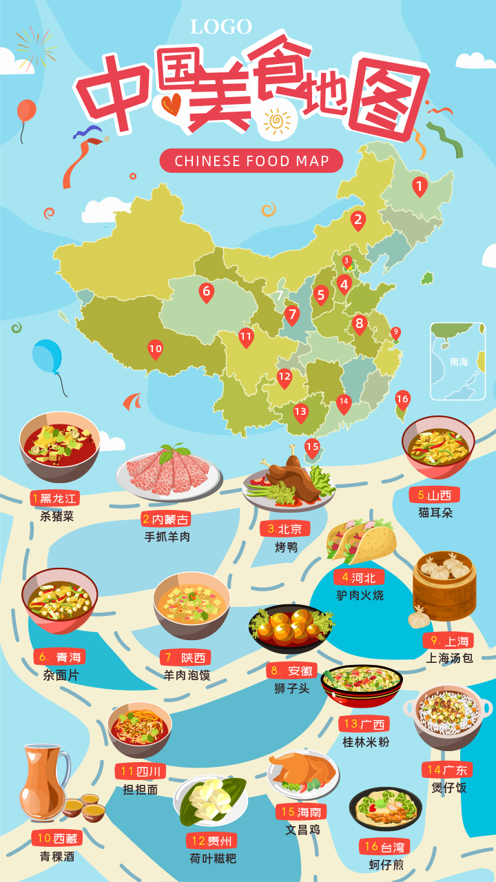 中国美食地图 简笔画图片